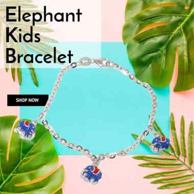 BCGA084 GELANG ANAK BAYI BALITA ELEPHANT GAJAH PERAK SILVER 925 LAPIS EMAS ASLI ORIGINAL