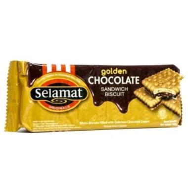 Promo Harga Selamat Sandwich Biscuits Golden Chocolate 102 gr - Blibli