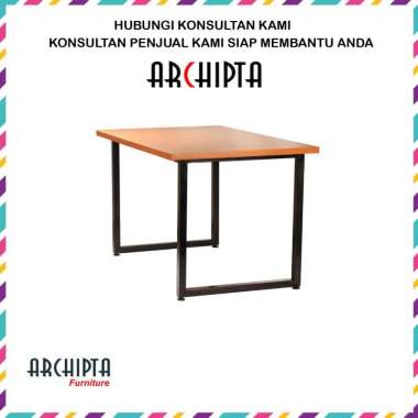 Archipta Furniture - Meja Makan Cafe Resto Tipe G Kaki Pipa Kotak Besi - Full Set Set Meja 60x120