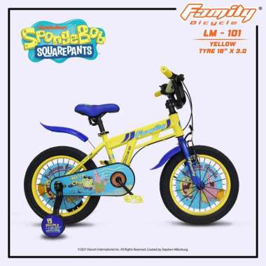 Sepeda Anak Roda Dua by Family LM-101 16 inch SpongeBob SquarePants Yellow