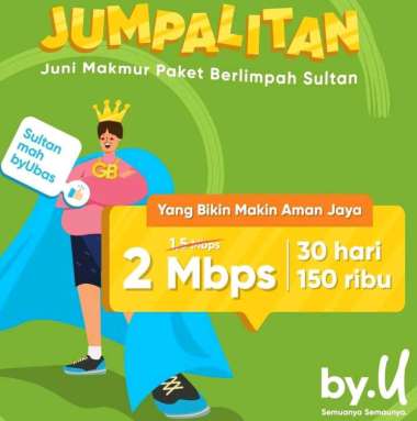 2 Mbps Kartu Perdana byU Telkomsel Unlimited 2 Mbps 30 hari