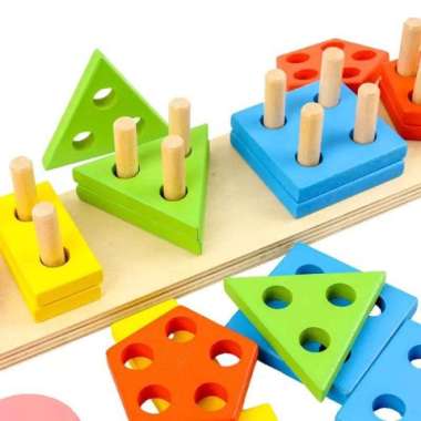 Mainan puzzle balok | 4 shapes | Mainan Anak grosir