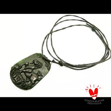 Kalung Liontin Batu Giok Hitam Bergambar Shio kuda - Kalung Terapi Kesehatan Hitam