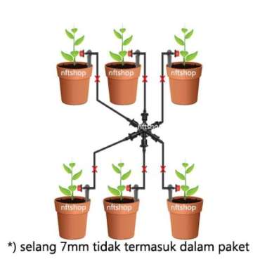 Paket Tambahan Drip Irigasi 6 Titik Untuk Selang 16mm