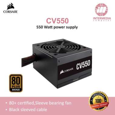 PSU Power Supply Corsair CV550 80+ Bronze Hitam