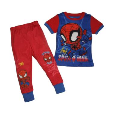 VERINA BABY Pajamas Motif Spiderman Setelan Baju Tidur Anak - Red VERINA BABY Pajamas Motif Spiderman Setelan Baju Tidur Anak - Red