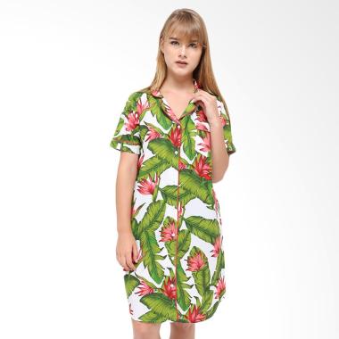 Madeleine Leslie Sleepshirt Daster Pakaian Tidur Wanita - Green