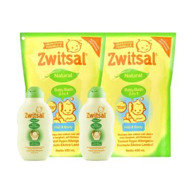 Zwitsal Baby Bath 2in1 Hair & Body ... Hair Lotion 50ml - 2 Pcs