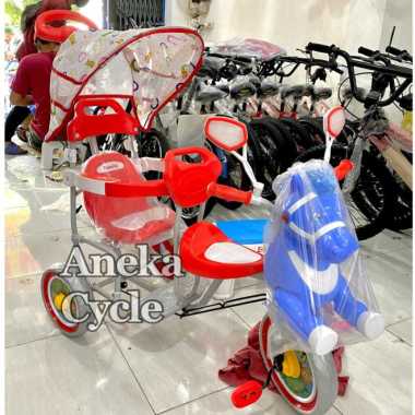 Sepeda Anak Roda Tiga Kuda Boncengan Satu Musik Family