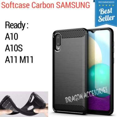 Softcase A11 M11 A10 A10S Samsung Silikon Slim Fit Carbon Fiber Case Casing Shockproof Cover A10S