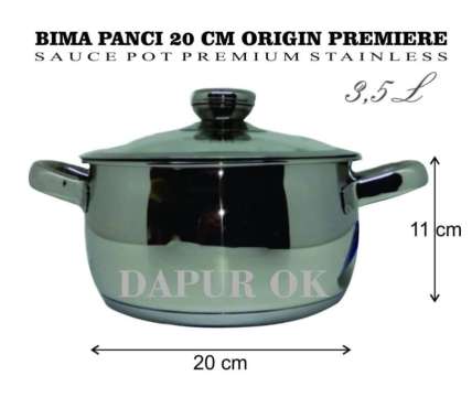 Bima Panci 20 cm Origin Premiere - Saucepot Stainless 304