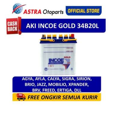 Aki INCOE Mobil Agya Ayla Calya Sigra INCOE Gold 34B20L (35 Ah) Multicolor