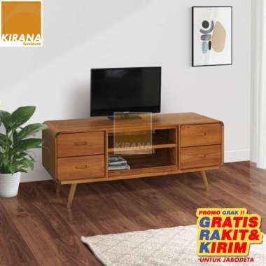 kirana rak meja buffet tv minimalis kayu solid jati - Ken
