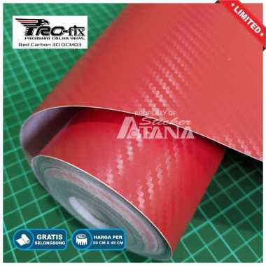 Skotlet Carbon 3D Merah Scotlet Karbon Fiber Stiker Profix Kevlar Sticker Meteran Decal Roll Scolite