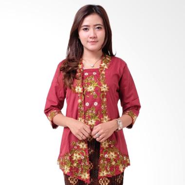 Batik Distro BA9116 Kutu Baru Renda 3-4 Kebaya Wanita - Merah