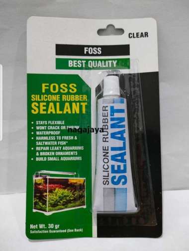 Lem kaca Foss silicone rubber Sealant lem kaca aquarium 30 gr