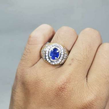 Batu Cincin Permata Asli Blue Safir Ceylon