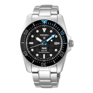 Jam Tangan Pria Seiko Prospex SNE575P1 PADI Solar Black Dial Stainless Steel Strap Special Edition S