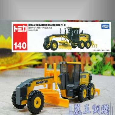 Tomica Long No 140 Komatsu Motor Grader Diecast Miniatur Alat Berat