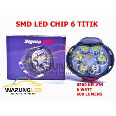 LAMPU TEMBAK LED SOROT MOTOR MOBIL WORK LIGHT KABUT BULAT 6 TITIK AUTOVISION.