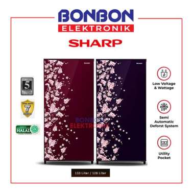Sharp Kulkas 1 Pintu SJ-N162D-VB/VR / SJN 162 DVB / SJN162 Sakura - Blue