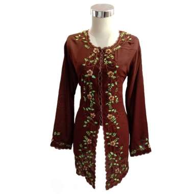 Kebaya Sifon Bunga Pita PROMO XL Coklat