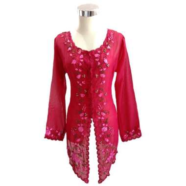 Kebaya Sifon Bunga Pita PROMO XL Merah