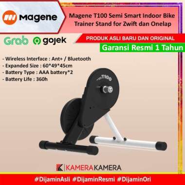 KameraKamera Magene T100 Semi Smart Indoor Bike Trainer Stand for Zwift dan Onelap Hitam Variasi Put