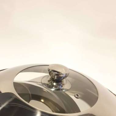 Tutup Wajan Panci Kukus Kuali Wok Pan Stainless Kaca Merk Calypso 38cm ORI 100% Multicolor