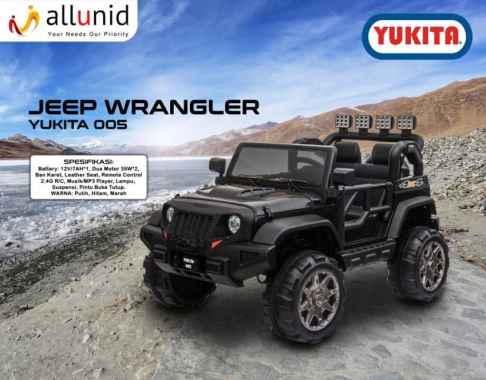 MOBIL AKI JEEP WRANGLER YUKITA 005 MAINAN ANAK Hitam