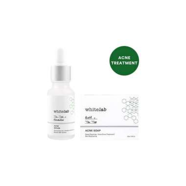 Whitelab Paket Acne Calming Serum & Acne Soap - Paket Skincare Wajah Berjerawat - Perawatan Jerawat 