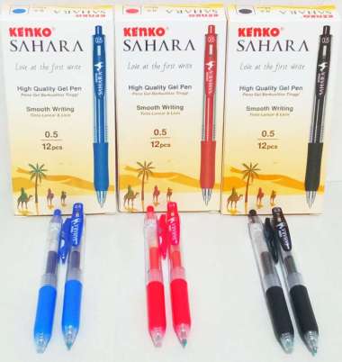 Kenko Gel Pen Pena Jel SAHARA Warna / Hitam [ PCS ] merah