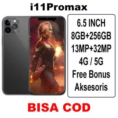 harga Promo Hp I11Promax Smartphone 6.5 Inch 8GB + 256GB Handphone 10-Core Baterai 4800Mah Hitam Blibli.com