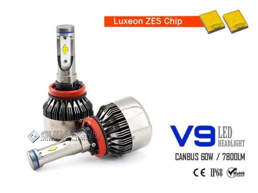 Lampu LED Mobil V9 Luxeon ZES H7 H11 60W 7800LM CANBUS Headlight H11