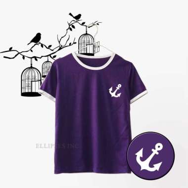 ELLIPSESINC Ringer Tee Wanita Jangkar L Ungu