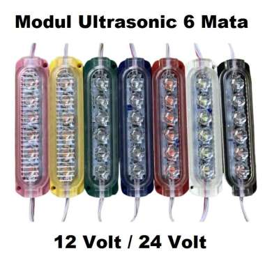 Modul Lampu Ultrasonic LED 6 Mata 6W 12Volt 24Volt Supersonic Waterproof 12V 24V 12 Volt 24 Volt Mot