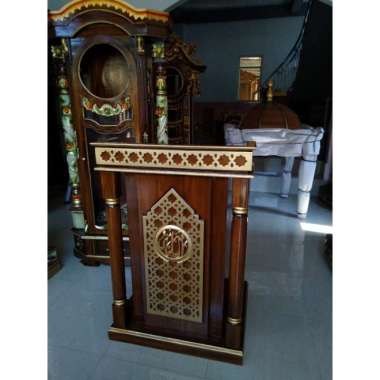 Mimbar masjid podium mushola kayu jati mimbar murah
