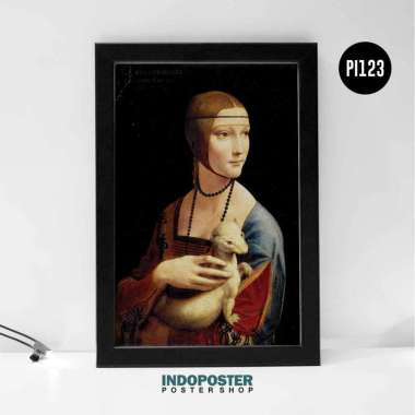 Poster Lukisan Repro Leonardo da Vinci Lady with an Ermine A2 60X40cm
