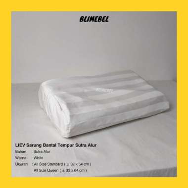 [PREMIUM QUALITY] Sarung Bantal Tempur All Size Bahan Sutra Alur Tempur Standard Putih Garis