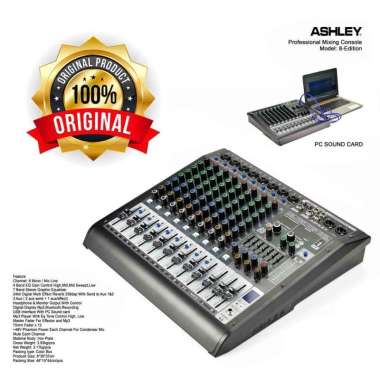 Mixer Ashley 8 Edition Original 8 Channel Bluetooth - USB Interface