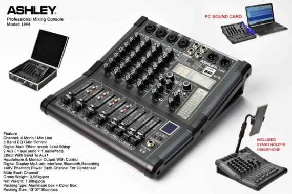 MIXER ASHLEY LM4 / LM 4 FREE HARDCASE ORIGINAL ASHLEY
