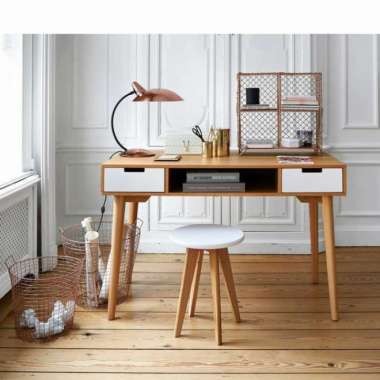 meja komputer / office desk / meja belajar kayu jati