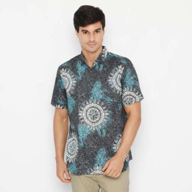 Platini Batik Pria Lengan Pendek Katun Biru 131968 S