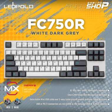 Leopold FC750R White Dark Grey Mechanical Gaming Keyboard RED SWITCH