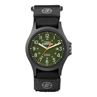 Timex Expedition TW4B00100 Indiglo Green Olive Dial Black Nylon Strap [Machtwatch] Hitam