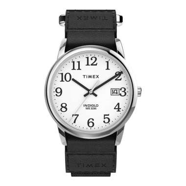 Jam Tangan Pria Timex Easy Reader TW2U84900 Indiglo White Dial Black Fabric Strap Hitam