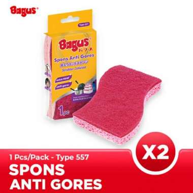 Bagus Spons Sabut Cuci Piring Anti Gores Type 557 Twin Pack