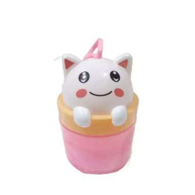 Slime Import CAT 8818 / Slime colorful Cat Head GANTUNGAN KARET pink