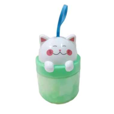 Slime Import CAT 8818 / Slime colorful Cat Head GANTUNGAN KARET hijau