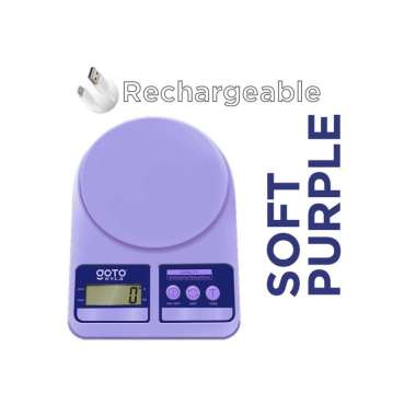 Goto Kyla Kitchen Scale Timbangan Bumbu Dapur Kue Digital Charge LED Rechargeable Soft Purple